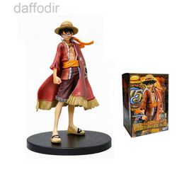 Action Toy Figures 15th Anniversary Edition Red Cloak Luffy Figurine Anime One Piece Figure 18cm Luffi Action Figures PVC Collection Model Toys 240308