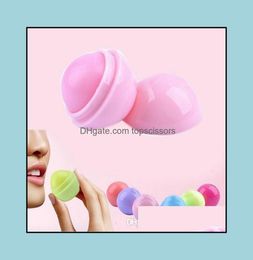 Lip Balm Cute Round Ball 3D Fruit Mouth Beauty Natural Moisturising Lips Care Balms Lipstick Heal Dhi8U4084218