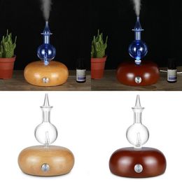 Creative Plug-in Aromatherapy Dimming Wood Glass Pure Aroma Essential Oil Nebulizer Humidifier Aromatherapy Diffuser Home Decorati2813