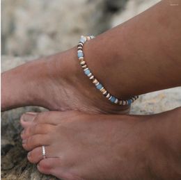Anklets Manta Point Surfer Anklet Shell Wood & Stone Surf Beach Bead Puka Jewelry