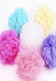 Colourful bath ball pull bath Shower Soap Bubble Soft Body Wash Exfoliate Puff Sponge Mesh Net Ball Loofah Flower Bath Ball3368282