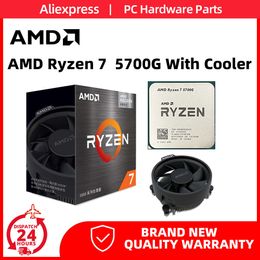 AMD Ryzen 7 5700G CPU and Wraith Stealth Cooler 3.8GHz 8 Cores 16-Thread R7 5700G Am4 Processor kit For B550 Elite Motherboard