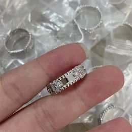 Perlee sweet clover designer ring for woman Jewellery wedding ring flower diamond ring valentines day simple fashion dainty lady accessory popular zl169 F4