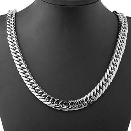 Personalised CUBAN CHAIN cowboy stainless steel double button double woven Necklace Fashion titanium steel woven chain