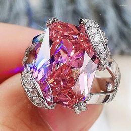 Cluster Rings CAOSHI Exquisite Design Gorgeous For Women Bright Pink/Purple Crystal Fashion Party Accessories Delicate Female Jewellery