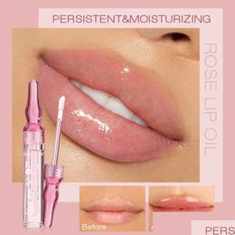 Lip Balm Newts Moisturizing Rose Oil No-Sticky Gloss Flavoured For Dry Lips Hydrating And Nourishing Drop Delivery Health Beauty Makeu Otnws