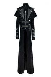 Men039s Jackets Men Trench Coat Steampunk Jacket Mediaeval Costume Long Sleeve Gothic Brocade Frock Vintage Stand Collar Jaqueta5603848