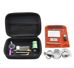 Pipes Kits Set With 12Pieces Herb Grinder Snuff Pill Box Bottle Snorter Dispenser Nasal Case Container Storage Smoking Carry Zippe7301131