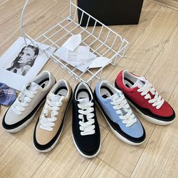 Designer Running shoes C two suede sneakers Luxury Trainer Women Sports Casual flatforms lace-up low top Sneakers Calfskin 2024 early spring interlocking shoe