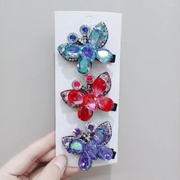 Hair Clips The Crystal Butterfly Duckbill Clip Headdress Female Edge Pressure Side Original Design