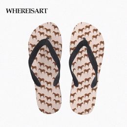 whereisart 3D Horse Print Woman Summer Flip Flops Casual Beach Slippers Sandal Flipflop For Women Slippers Female Rubber Shoes 49D8#