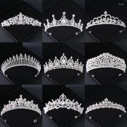 Hair Clips Silver Colour Crystal Bridal Tiaras And Crowns Rhinestone Prom Princess Crown Tiara For Women Wedding Accessories Jewellery