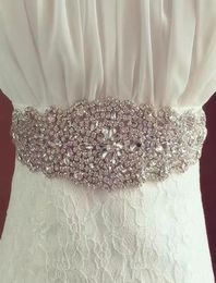 2022 New Sparkly Crystals Rhinestones Wedding Sashes Luxury Handmade Bridal Belt9126352