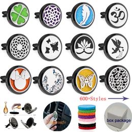 600 DESIGNS 30mm Aromatherapy Essential Oil Diffuser Locket Black Magnet Opening Car Air Freshener With Vent Clip 10 felt pa7377709