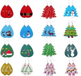 Party Favour Leather Earring Faux Dangle Drop Earrings Tree Bell Deer Drops for Christmas Gift ZWL191263808