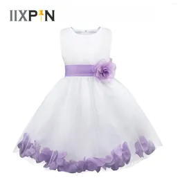 Stage Wear Wedding Birthday Dresses Kids Infant Girls Flower Petals Tulle Gown Formal Christening Pageant Dress Christmas Carnival Costume
