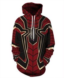 Men Women Unisex Cosplay Costume Hoodies Pullover Sweatshirt 3d Avengers Infinity War Iron Spider Halloween Sweater Spiderman Supe4514431