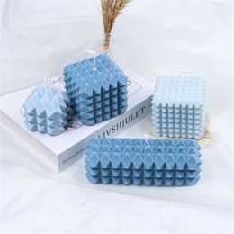 Craft Tools Cuboid Cone Silicone Candle Mould DIY Rectangle Aroma Bubble Square Soap 3D Stereo Decor Plaster Supplies Crystal Cinna269E