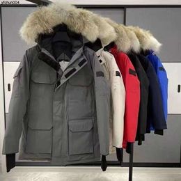 Mens Designer Winter Goose Down Jacket Parka Coat Wolf Feather Hooded Outdoors Windproof Warm Gooses Bqp7