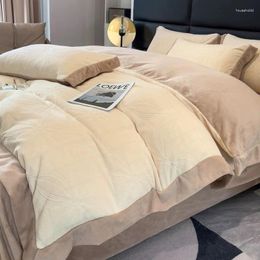 Bedding Sets Luxury Nordic Jacquard Milk Velvet Winter Thick Double-sided Duvet Cover Bed Sheets Autumn And Warm Set
