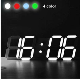 Modern Digital LED Table Desk Night Wall Clock Alarm Watch 24 or 12 Hour Display Table stand Clocks wall attached USB Battery279q