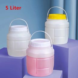 Food Grade 5L plastic bucket with lid and Handle Leakproof liquid container Food condiment storage pail 240307