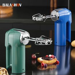 Portable Electric Egg Beater Double-head USB Wireless Handheld Baking Cake Cream Whipper Kitchen Mixer Food Blender Automatic 240228