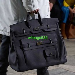 Handmade Bags Genuine Leather Handbags Bk50 Tote Bags Extra Large Handbags 2024 New Litchi Pattern Bag 50 Unisex Business Trip Luggage Bag Lar have logo HBCB18