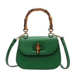 Top Brand Bamboo Handbag for Women Saddle Bag High Quality Shoulder Fashion Purses Crossbody Designer Satchel 240226