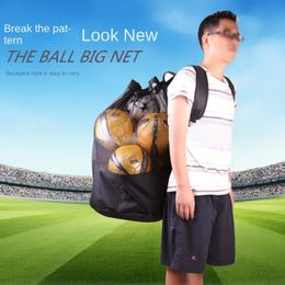 Mesh Bag Adjustable Drawstring Soccer Storage Bags Waterproof Sports Ball Pack Volleyball Football Pocket School Playground Gym 240301