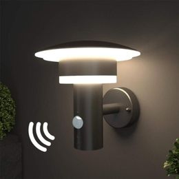 Outdoor LED Wall Lamp Light With Motion Sensor And Switch Steel Stainless with PIR Sensor A-class Energy Lamp3454