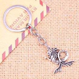 Keychains 20pcs Fashion Keychain 27 Mm Mermaid Pendants DIY Men Jewellery Car Key Chain Ring Holder Souvenir For Gift