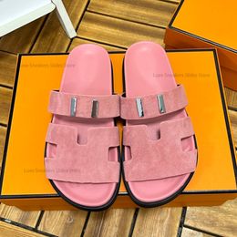 Summer Men Women Slippers Mules slip on round toes genuine leather Luxury Designers sandals top quality rubber sole casual shoes factory footwears with box