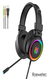 Professional Led Light Gaming Headphones V5RGB for Computer PS4 Adjustable Bass Stereo PC Gamer Over Ear Wired Headset With Mic Gi9117455