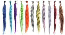 55PCS Synthetic Straight Multicolor Feathers Hairpiece Wig Hair Extension Beauty Tool 2206065228087