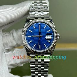 BPF 36mm Mens Watch Water Ripples Dial Mens Ladies Watches Stick Markers Automatic 2813 Movement Jubilee Bracelet 126234 BP Factory Wristwatches