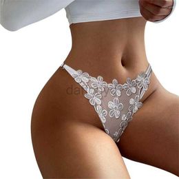 Panties Women's Womens Panties Fashion Floral Embroidered Women Sexy Lace G String Thong T Back Briefs Ladies Underwear Sous Vetement Femme ldd240311