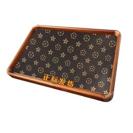 Designer Old Flower Full Letter Wooden Tray Fashionable Large Capacity Cosmetic Storage Plate Rectangular Storage Storage Plate Cosmetic Jewellery Storage Box