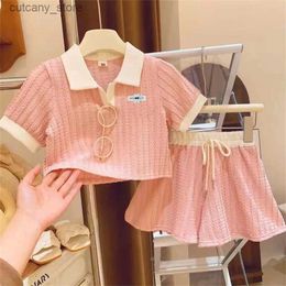 T-shirts Baby Girls Cute Sweet Clothes Set Kids Casual Short Sleeve Top Pant Outfit Summer New Children Comforts Fashion Sportswear 2-10Y L240311