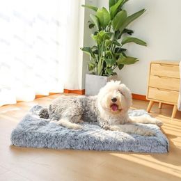 Kennels & Pens Plush Large Dog Bed Sleeping Mat Memory Foam Pet Orthopaedic Washable Cushion Anti-Slip Matteress For Cats Dogs Supp242d