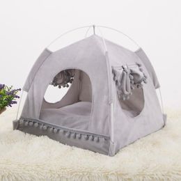 Soft Nest Kennel Bed Cave House Sleeping Bag Mat Pad Tent Pets Winter Warm Cosy Beds S-XL 2 Colours Pet Bed For Cats Dogs211A