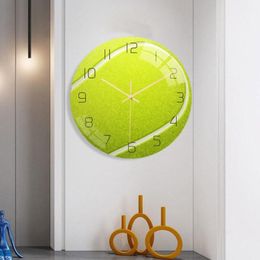 Home Decor Mute Quartz Wall Clocks Plexiglass Surface Acrylic Sport Tennis Ball Plate Fan Living Room272x