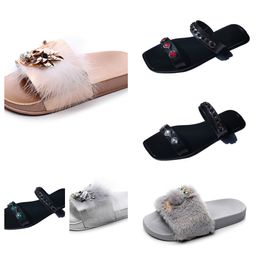 Designer slippers women men summer sandal fashions canvan Flat Mule Platform High Heel Sandal platform sliders Shoes GAI black