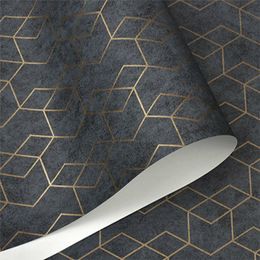 Dark Grey Geometric Wallpaper Roll Black Grey Wall Paper Modern Design Bedroom Living Room Background Home Wall Decor289D