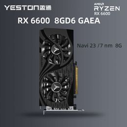 YESTON Radeon Gaming RX 6600 GPU 8GB D6 GDDR6 128bit 7nm Desktop Computer PC Video Graphics Cards Support PCI-Express 4.0