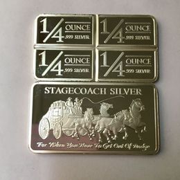 20 Pcs Non Magnetic Other Arts and Crafts Stagecoach 1 OZ Bar Silver Plated Badge Commemorative Souvenir Decoration Coin Bar226s