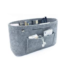 Makeup Storage OrganizerFelt Cloth Insert Cosmetic Bag Multipockets Fits in Handbag Toiletry for Travel Organiser 240229