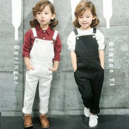 Spring Autumn Children Overalls Kids Girls Boys Denim Jeans Fashion Pocket Jumpsuit Bib Pants Baby Overall 240307