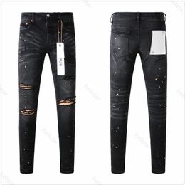 Purple Jeans Designer Jeans High Quality Fashion Mens Jeans Cool Style Designer Purple Jeans Short Pant Distressed Ripped Biker Black Blue Jean Slim Fit Elastic 358