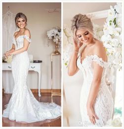 Arabic Aso Ebi Plus Size Luxurious Lace Beaded Wedding Dresses Mermaid Sexy Bridal Dresses Vintage Wedding Gowns5653239